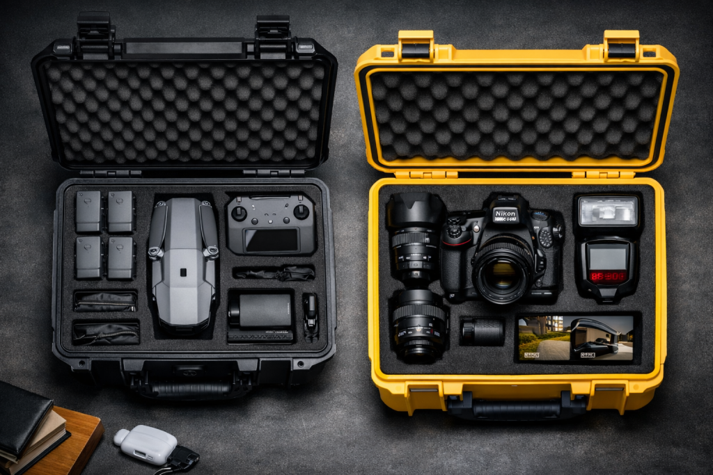 Interior maleta personalizado foam EVA cortado laser Santiago Chile